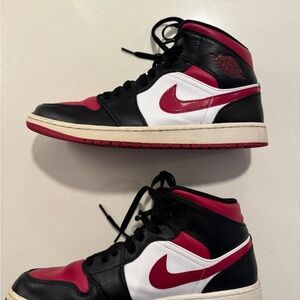 Jordan Air Jordan Mid Sneakers in Black/Noble Red/White